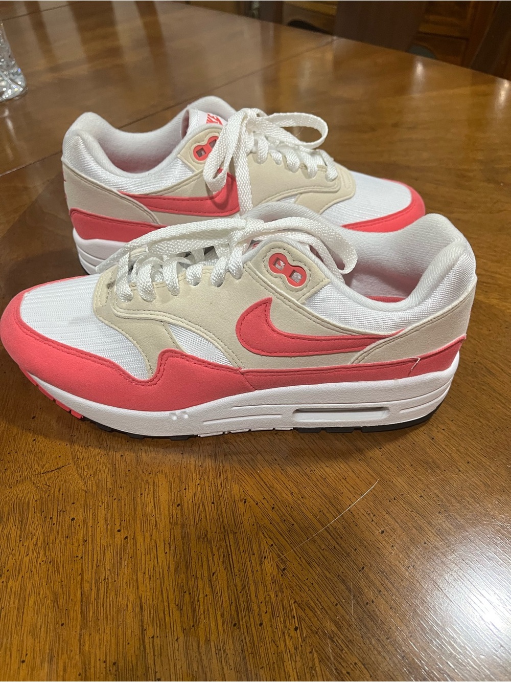 Nike White and Pink Low-Top Athletic Sneakers - Picture 2 of 5